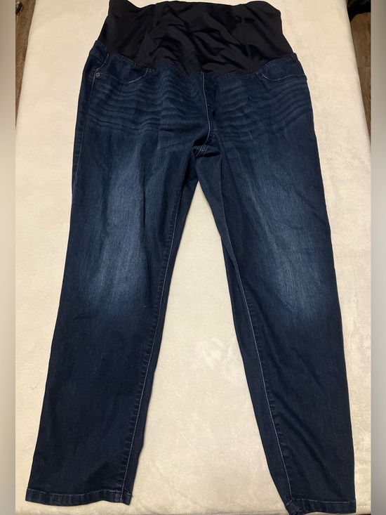 Isabel Maternity by Ingrid & Isabel Denim - Maternity Dark Wash Pull-On Jeans with Black Comfort Panel